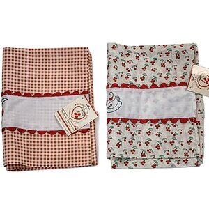 Two Vintage Hallmark 15”x30” (2002) Bunnies By The Bay Cotton Tea Towels